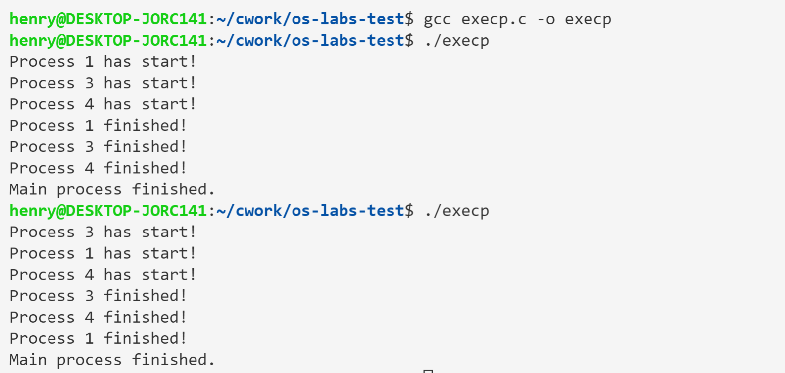 实验二 进程的初步认识 OS Labs
